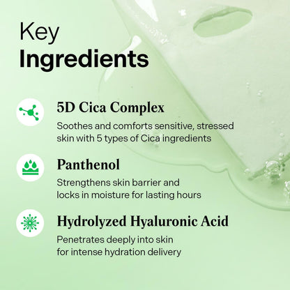 Torriden Mask Sheet Set: 4pc Balanceful Cica Soothing + 1pc Dive-In Low Molecular Hyaluronic Acid Hydrating Mask