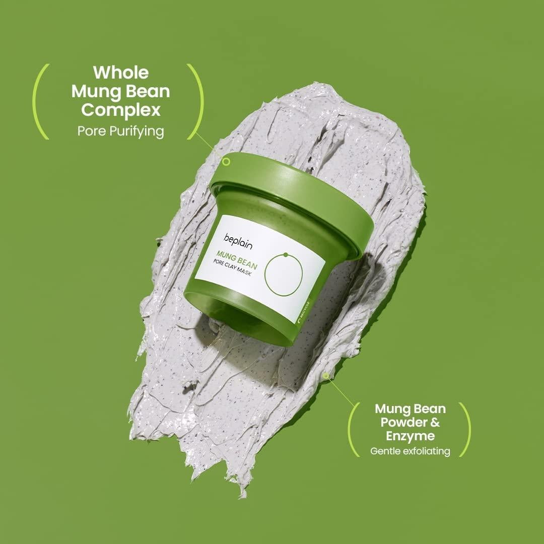 Beplain Mung Bean Pore Clay Mask 120ml + Pore Serum 1ml × 3pcs set