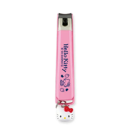 Pink Hello Kitty nail clipper with metal cutter and keychain charm