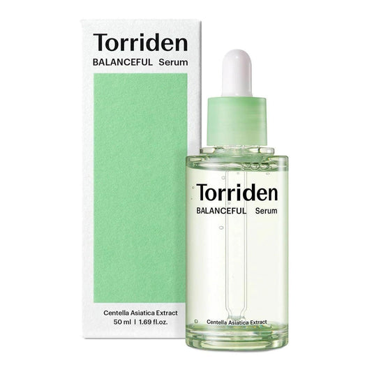 Torriden Balanceful Serum glass bottle with dropper and matching box, 50 ml