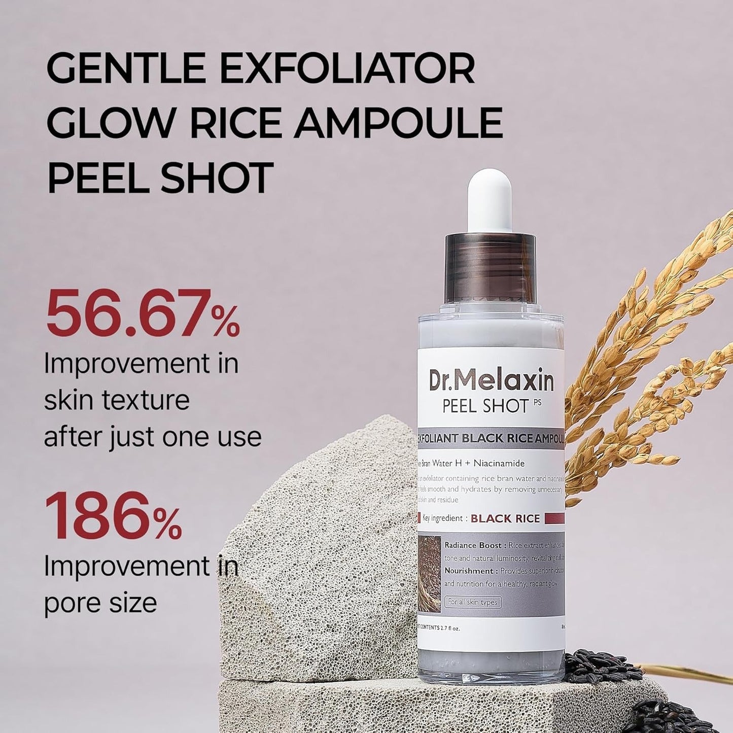 Dr. Melaxin Peel Shot Exfoliating Black Rice Ampoule (80ml)