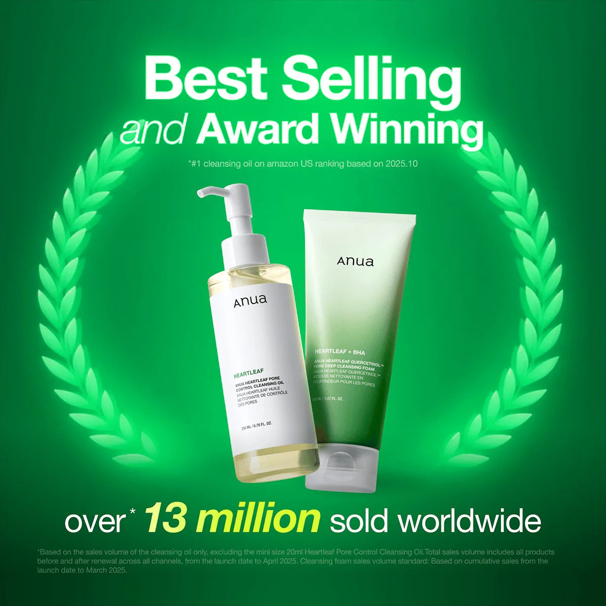 ANUA Heartleaf cleansing duo: oil pump bottle and green foam tube