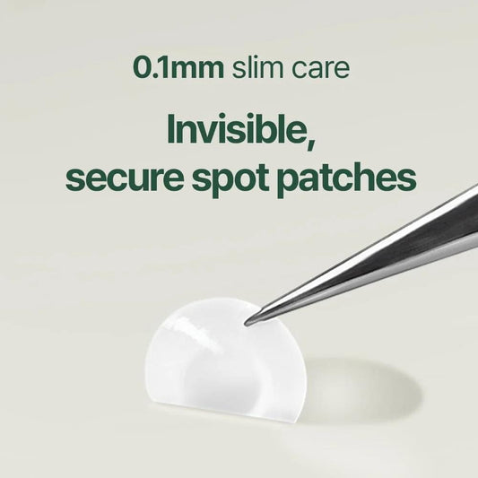 Invisible secure spot patches, white round patch on backing for targeted blemishes