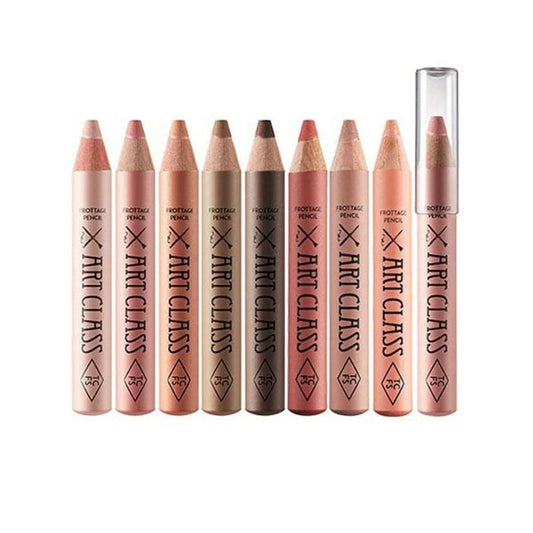 Set of Artclass frottage pencils in peach, rose, beige, and brown tones