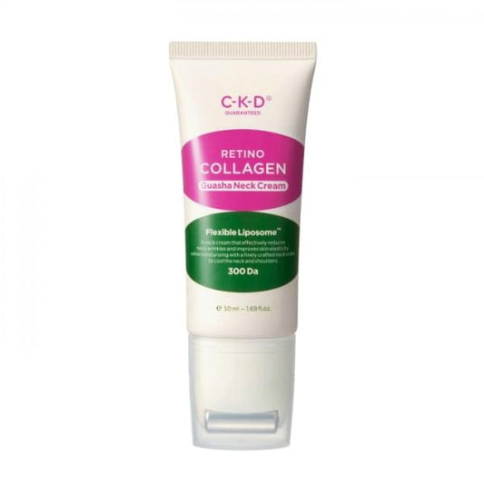 Retino collagen gua sha neck cream tube with roller applicator, 50 ml