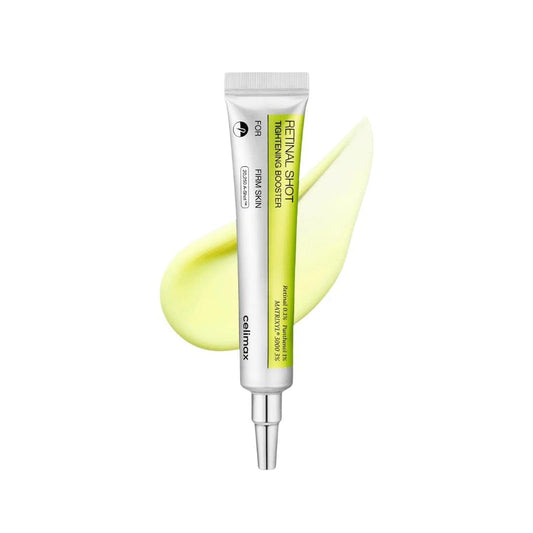 Celimax retinal shot tightening booster tube with silver cap and green label