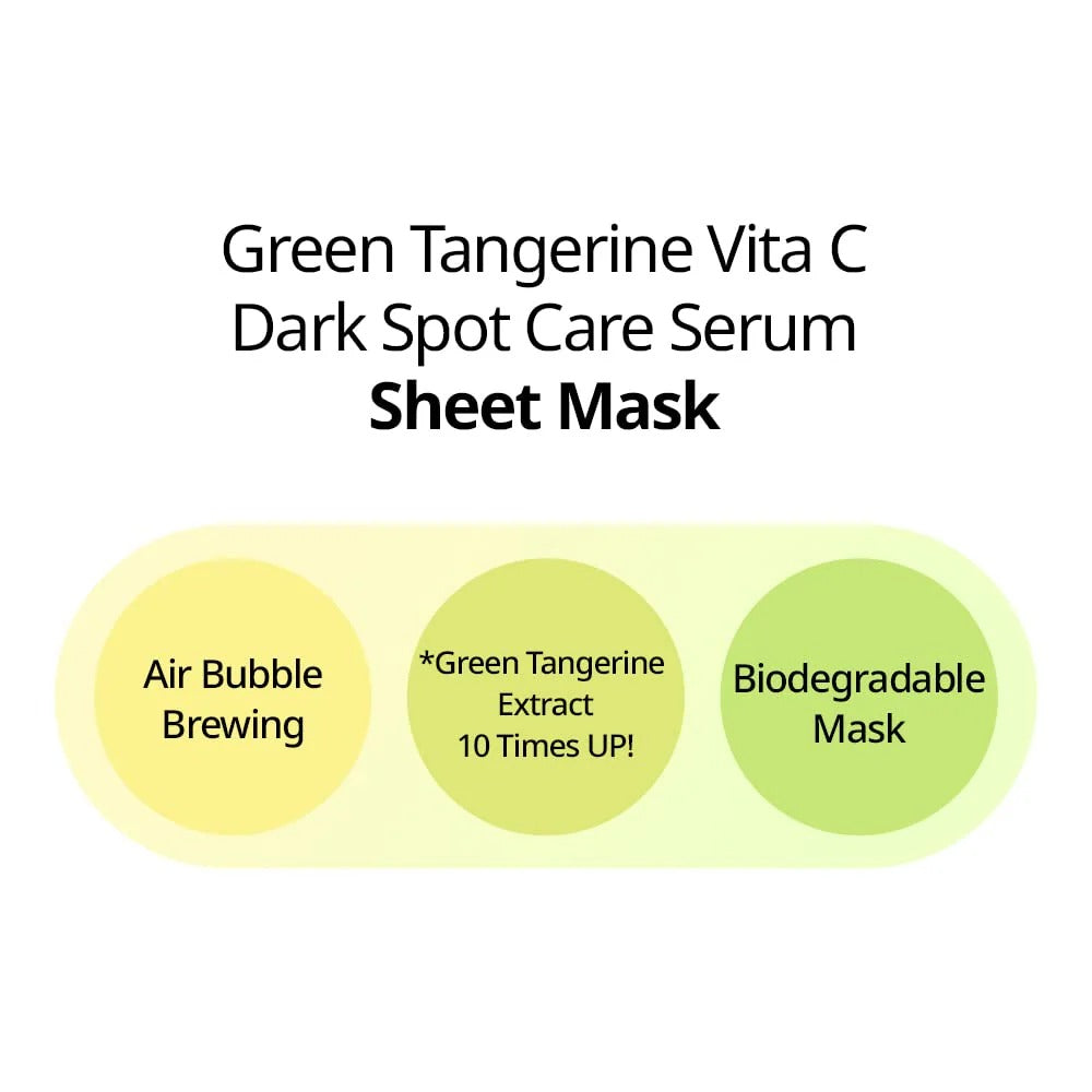 Goodal Green Tangerine Vita C Dark Spot Care Set (Serum + Cream + 2 Sheet Masks)