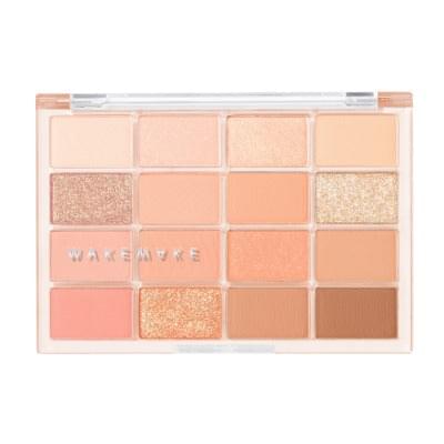 WAKEMAKE Soft Blurring Eye Palette with peach, pink, and gold shimmer eyeshadows