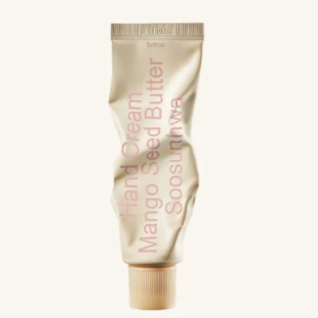Gold mango seed hand cream tube with vertical label, Hand Cream and Soyeoni Forest