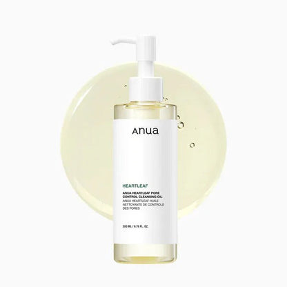 Anua Heartleaf cleansing oil bottle with white pump dispenser, 200 ml