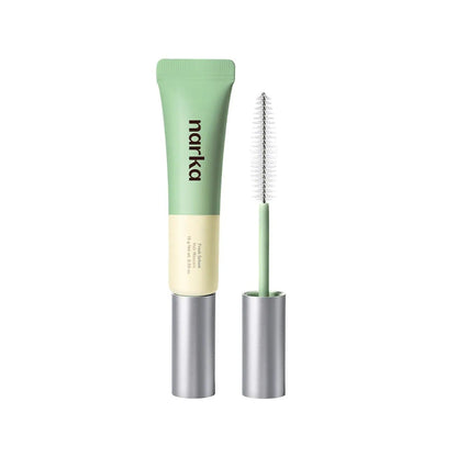 Hair sebum hair mascara tube with mint cap and silver brush applicator