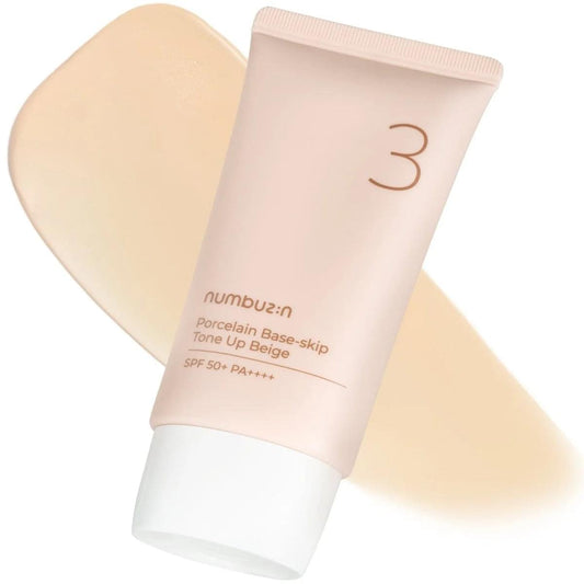 Beige tone-up base-skip sunscreen cream in squeeze tube, SPF50 PA++++, 50ml