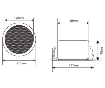 Uniview IPS301015-S 15W PoE Ceiling IP Speaker with Two-Way Audio & ONVIF Integration