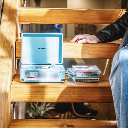 Crosley Cruiser Portable Retro CD Player with Stereo Bluetooth Speakers, FM Radio - Turqouise