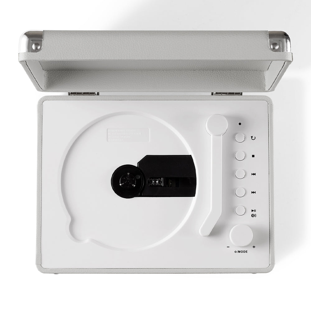 Crosley Cruiser Portable Retro CD Player with Stereo Bluetooth Speakers, FM Radio - White Sands