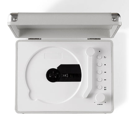 Crosley Cruiser Portable Retro CD Player with Stereo Bluetooth Speakers, FM Radio - White Sands