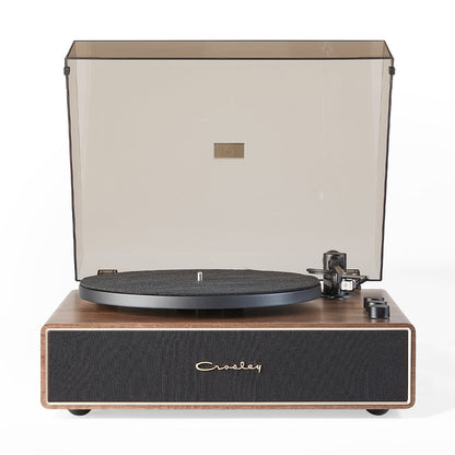 Crosley Stave 2-Speed Bluetooth Record Player Turntable with Built-in Speakers, Walnut