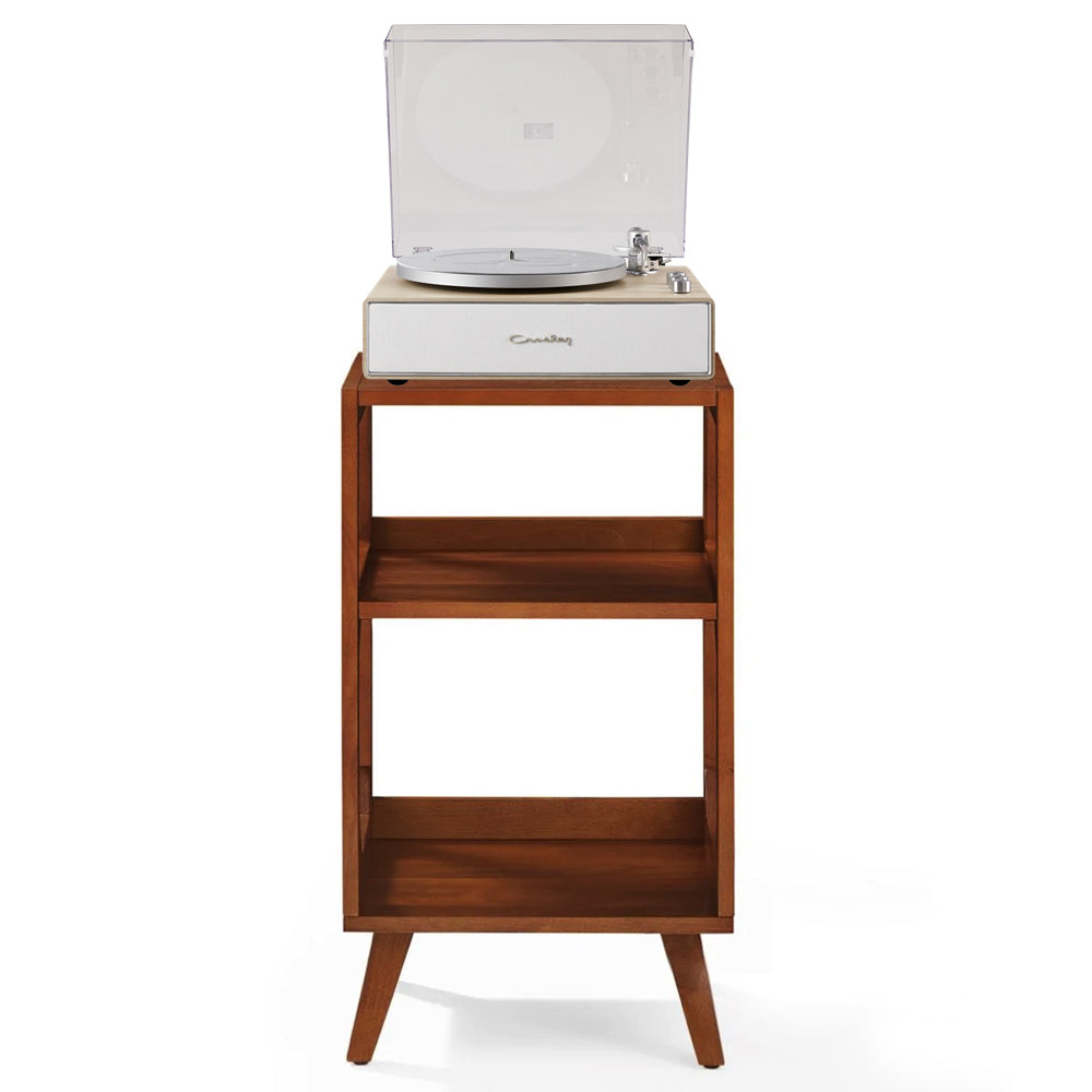 Crosley Stave 2-Speed Bluetooth Record Player Turntable with Built-in Speakers  + Crosley Asheville Stand Bundle - Natural