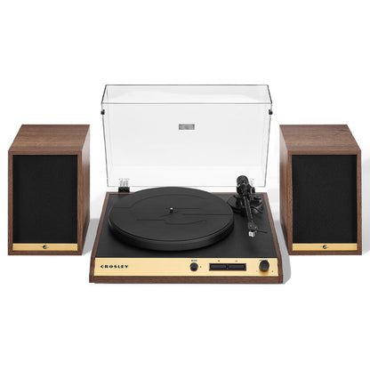Crosley C72 Record Player Shelf System - Walnut