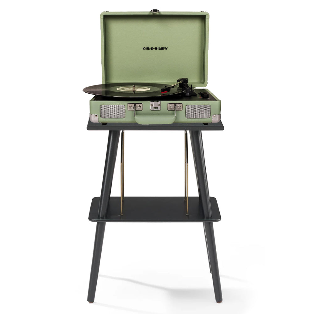 Crosley Cruiser Bluetooth Portable Turntable - Mint + Crosley Entertainment Stand Bundle