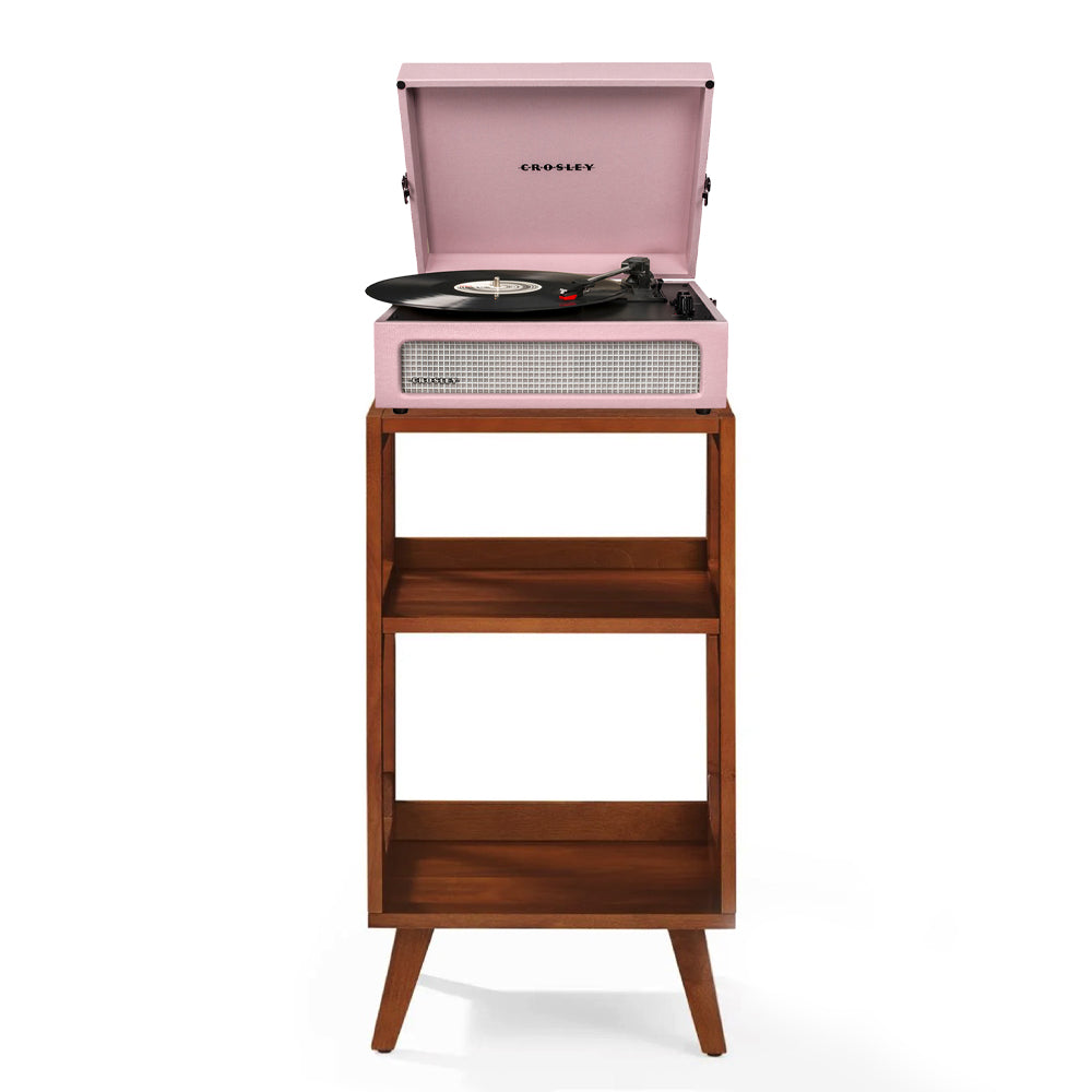 Crosley Voyager Bluetooth Portable Turntable + Crosley Asheville Stand Bundle - Amethyst