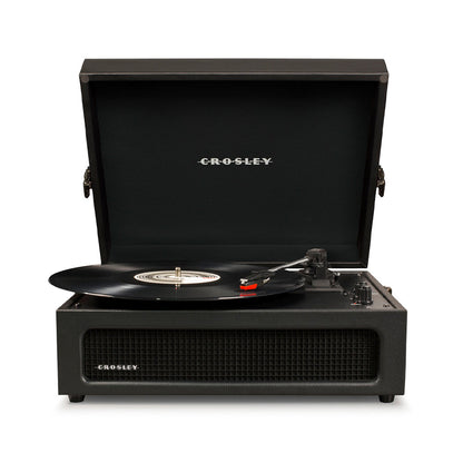 Crosley Voyager Bluetooth Portable Turntable + Crosley Asheville Stand Bundle - Black