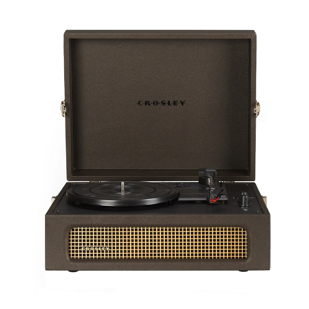 Crosley Voyager Bluetooth Portable Turntable + Crosley Asheville Stand Bundle - Cocoa
