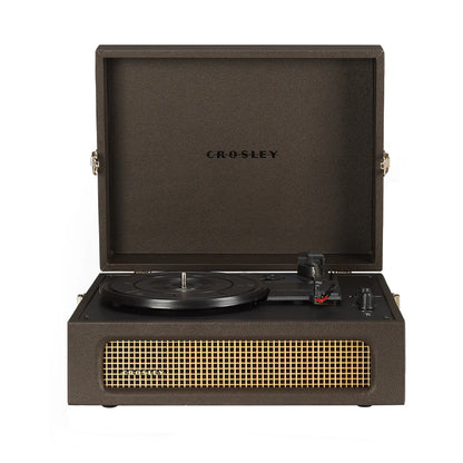 Crosley Voyager Bluetooth Portable Turntable + Crosley Asheville Stand Bundle - Cocoa