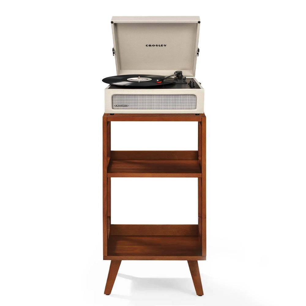 Crosley Voyager Bluetooth Portable Turntable + Crosley Asheville Stand Bundle - Dune