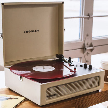 Crosley Voyager Bluetooth Portable Turntable + Crosley Asheville Stand Bundle - Dune