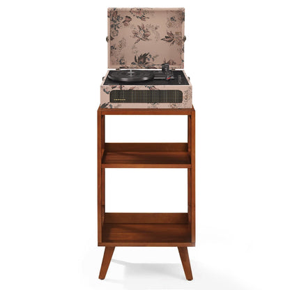 Crosley Voyager Bluetooth Portable Turntable + Crosley Asheville Stand Bundle - Floral