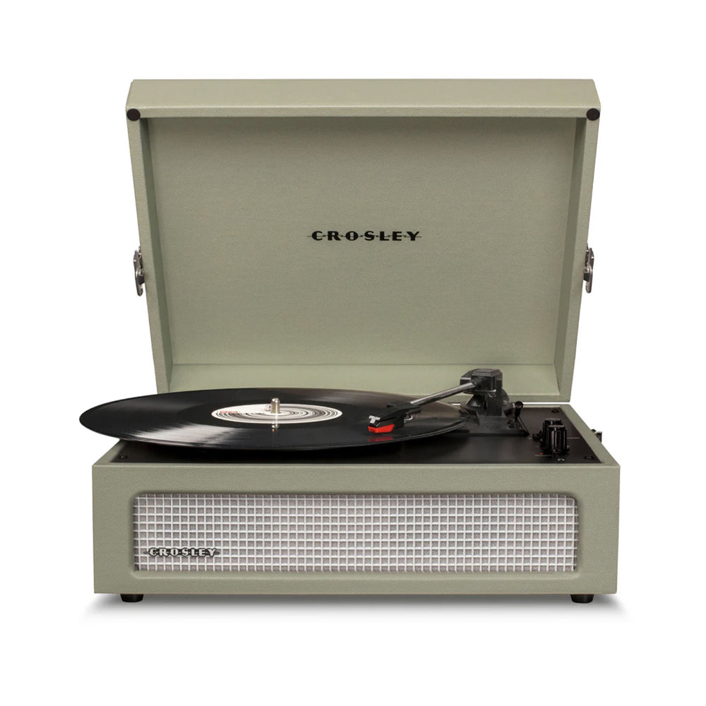Crosley Voyager Bluetooth Portable Turntable + Crolsey Asheville Stand Bundle - Sage