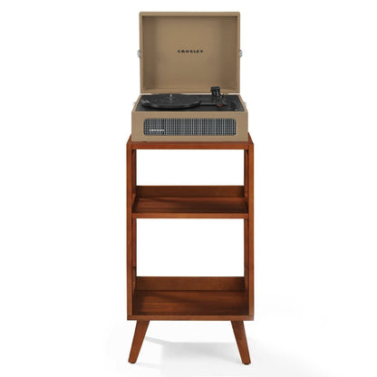 Crosley Voyager Bluetooth Portable Turntable + Crosley Asheville Stand Bundle- Tan