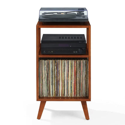 Crosley Voyager Bluetooth Portable Turntable + Crosley Asheville Stand Bundle- Tan