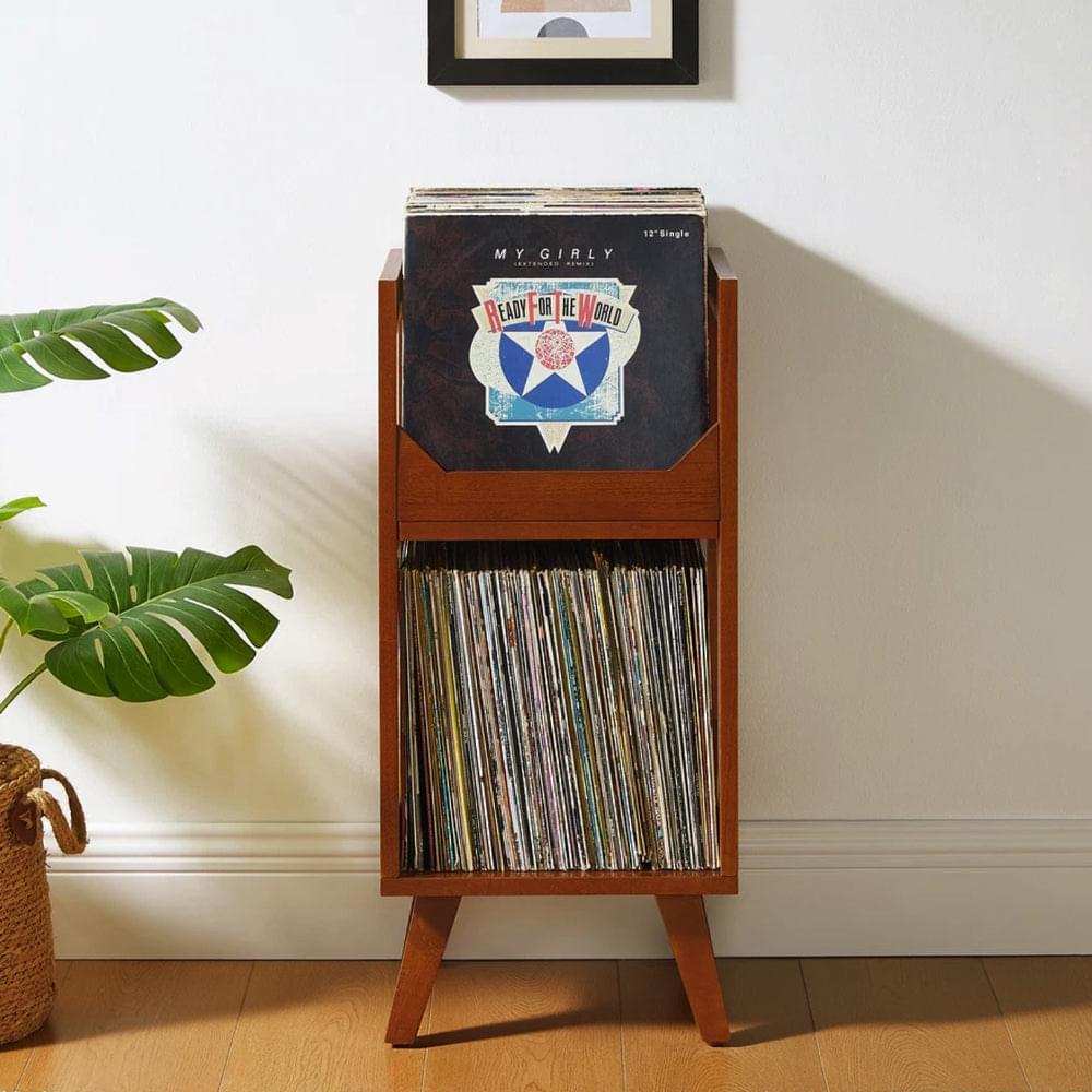 Crosley Asheville Small Vinyl Storage Stand – Walnut