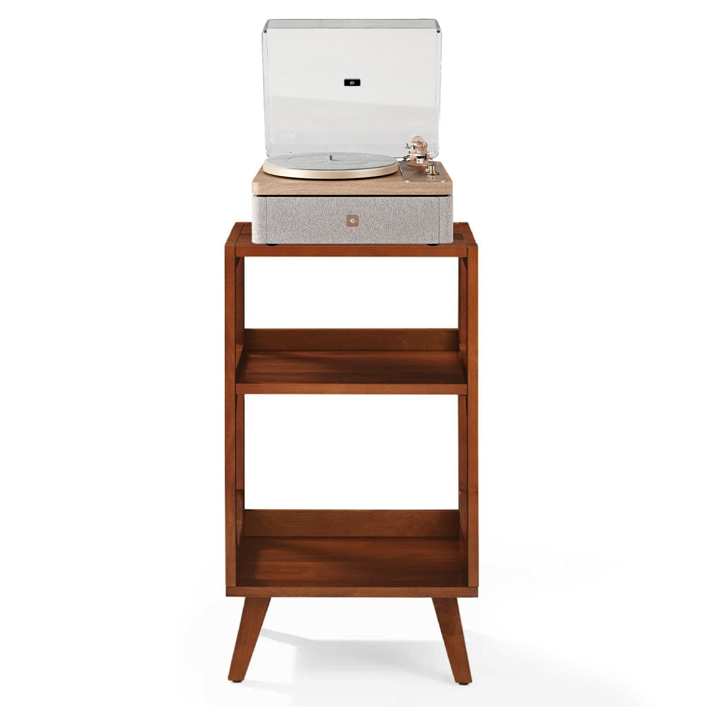 Crosley E100 Record Player Shelf System + Crosley Asheville Stand Bundle - Natural