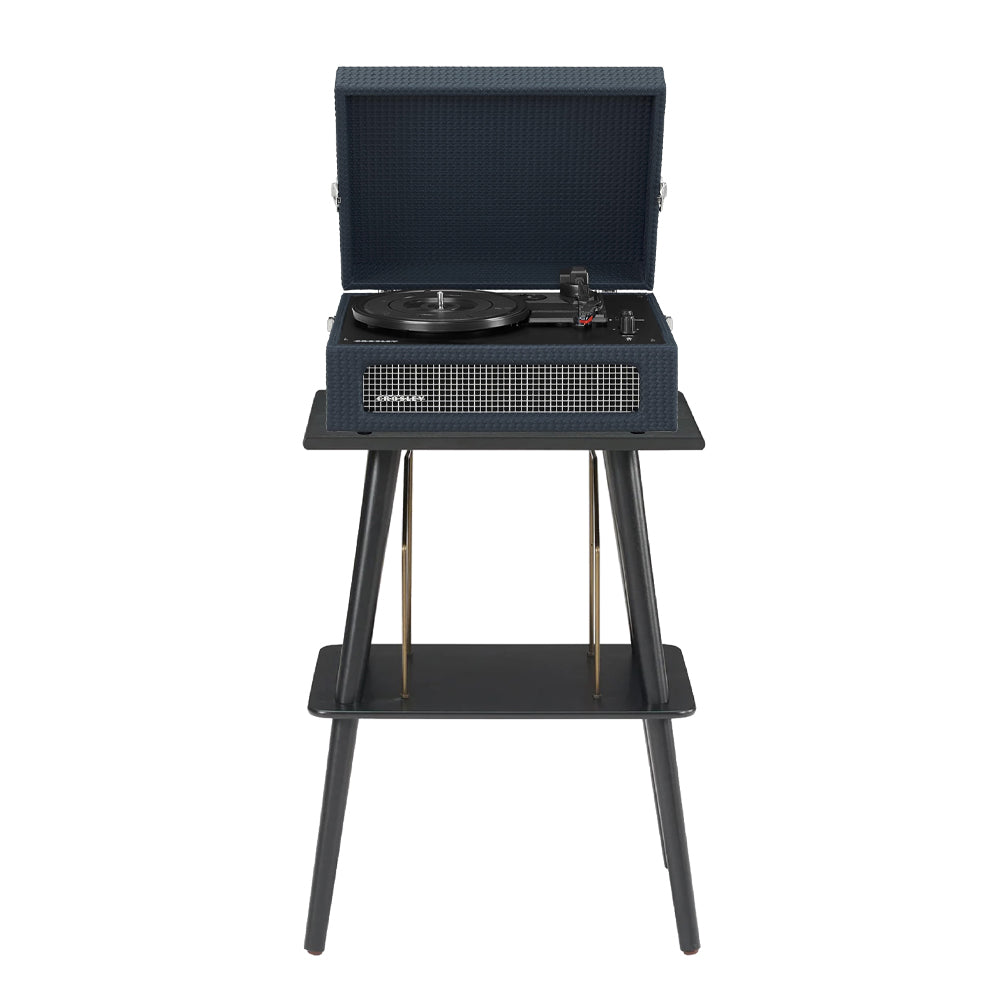 Crosley Voyager Bluetooth Portable Turntable + Entertainment Stand Bundle  - Navy