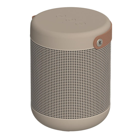 Kreafunk Amajor 2 Bluetooth speaker, ivory sand top with grille and carry strap