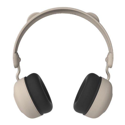 Kids Bluetooth headphones, ivory earcups with dark black pads