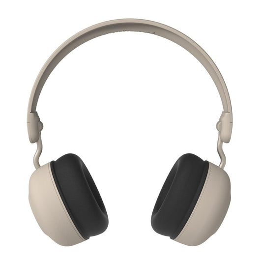 Kids over-ear headphones, ivory earcups with black cushions