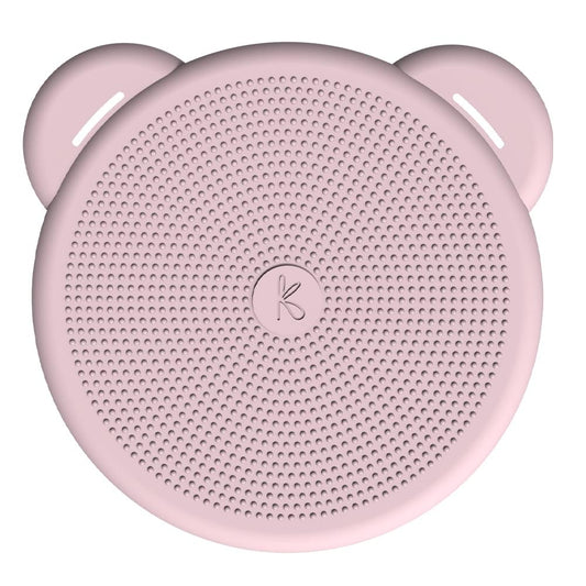 Dusty rose bear-shaped Qi wireless charger with perforated top