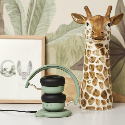 Dusty green wireless Qi charger with cable and charging stand