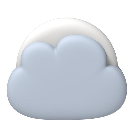 Blue cloud-shaped kids night lamp with white arched back