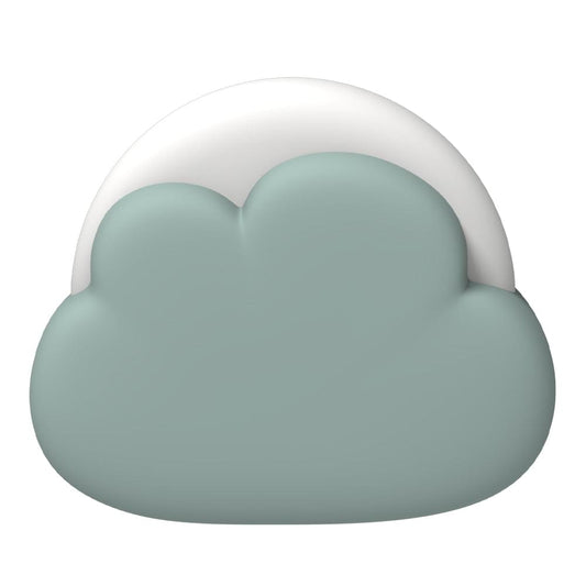 Dusty green cloud-shaped kids lamp with white light hood