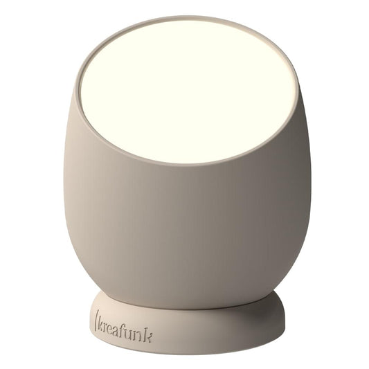 Kreafunk Beam rechargeable lamp with bright circular light top, ivory sand shade