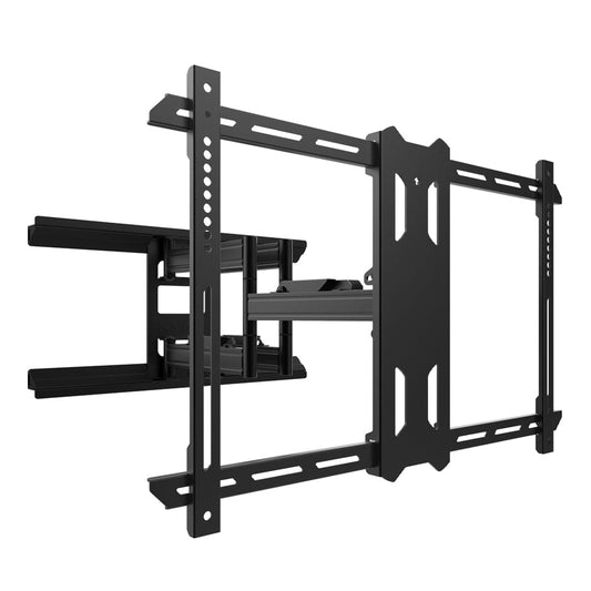 Black full-motion TV wall mount bracket with swivel and tilt arms