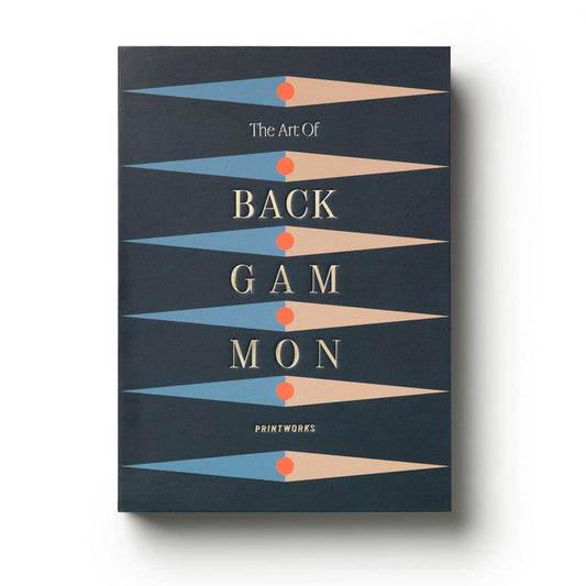 Anthracite grey backgammon board game box with The Art Of and BACK GAME MON