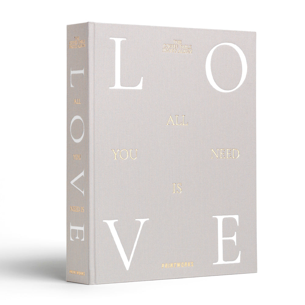 Printworks Photo Album-All You Need Is Love-Grey