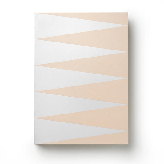 Backgammon game board with beige, white, and clear geometric stripe pattern