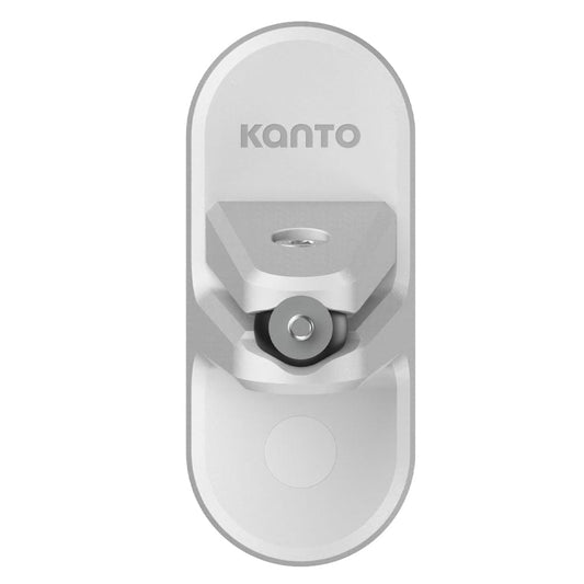 White Kanto wall mount bracket with hinge clamp hardware, single unit